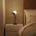 Ver imagem 1 de Abajur Luminaria de Mesa Inclinado Globo Vidro 12cm Lâmpada Branco Quente Decoração Casa Sala Quarto