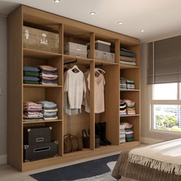 Guarda-roupa Casal Ela e Ele 8 Portas 8 Prateleiras Cinamomo - Panorama Móveis - 2