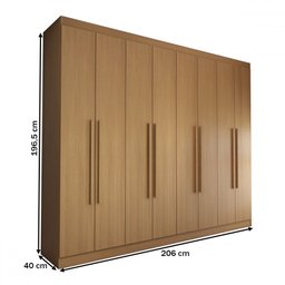 Guarda-roupa Casal Ela e Ele 8 Portas 8 Prateleiras Cinamomo - Panorama Móveis - 4