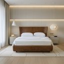 Ver imagem 4 de Cama Japonesa com Cabeceira Corea Seo King Nobuck Marrom - Sallar Home