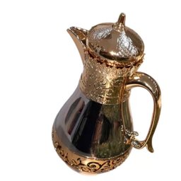 Garrafa Termica Luxo P/ Mesa 1l Café e Chá Prata/dourado - 2