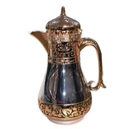 Garrafa Termica Luxo P/ Mesa 1l Café e Chá Prata/dourado - 10