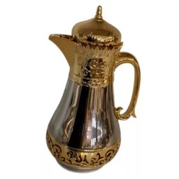 Garrafa Termica Luxo P/ Mesa 1l Café e Chá Prata/dourado - 5