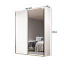 Ver imagem 4 de Guarda Roupa 183cm 2 Portas de Correr com Espelho 100% Mdf Cor:branco