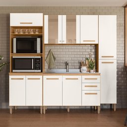 Cozinha Modulada Intenza Lidia 4 Peças Freijó/off White Cristal - Nicioli - 2