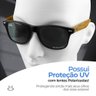 Óculos Sol Casual Verão Proteção Uv Masculino Praia + Case Vintage Acetato Estiloso Preto - 4