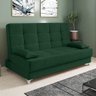Sofá Cama 193 Cm Veludo Pés Plástico Cromado Verde Militar - 5