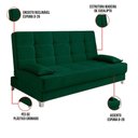 Ver imagem 4 de Sofá Cama 193 Cm Veludo Pés Plástico Cromado Verde Militar