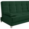 Sofá Cama 193 Cm Veludo Pés Plástico Cromado Verde Militar - 3