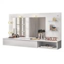 Ver imagem 2 de Penteadeira Camarim com Espelho Suspensa 1 Gaveta Lumiere Branco/Fosco Liso