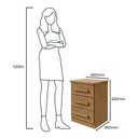 Ver imagem 3 de Mesa de Cabeceira 3 Gavetas Baião Lopas Amêndoa Clean