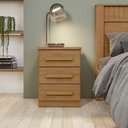 Ver imagem 2 de Mesa de Cabeceira 3 Gavetas Baião Lopas Amêndoa Clean