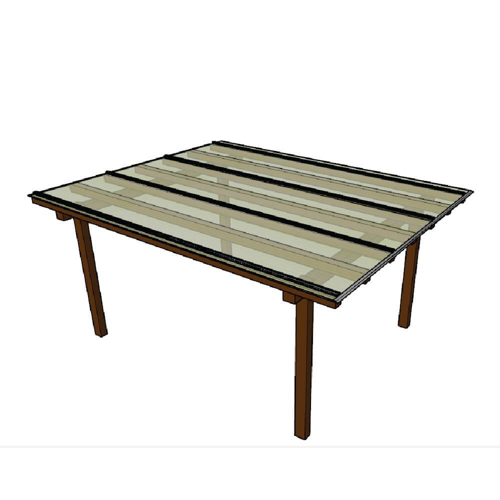 Cobertura Policarbonato Alveolar 3,00m x 4,00m - Cristal 4mm