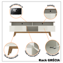 Ver imagem 4 de Rack com Painel Ripado para Tv até 70 Polegadas 2 Gavetas Grécia 180cm