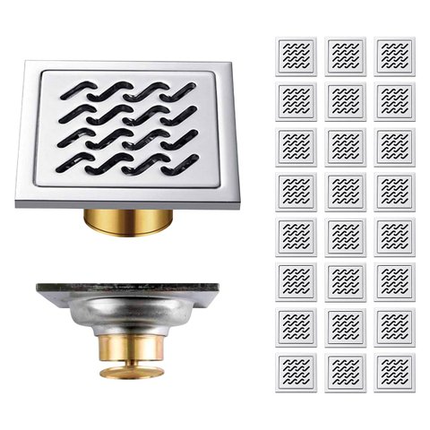 Ralo Inox 10x10 Anti Odor Kit 24 Uni Banheiro Lavabo Anti Inseto Quintal Casa Resistente Varanda Jar