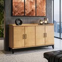 Ver imagem 3 de Aparador Buffet para Sala de Jantar 4 Portas 152cm Madeira Maciça Essenciale M06 Carvalho Preto - Ly