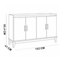 Ver imagem 6 de Aparador Buffet para Sala de Jantar 4 Portas 152cm Madeira Maciça Essenciale M06 Carvalho Preto - Ly