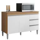 Ver imagem 1 de Balcão Pia Andréia 120cm Amêndoa/branco com Tampo Mdp - Ajl Móveis