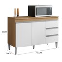 Ver imagem 4 de Balcão Pia Andréia 120cm Amêndoa/branco com Tampo Mdp - Ajl Móveis