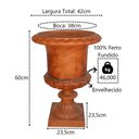 Ver imagem 3 de Vaso Ingles Ferro Fundido Jardim Decorativo Envelhecido 60cm
