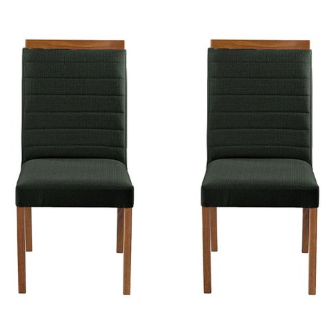 Kit 2 Cadeiras Decorativas Sala de Jantar Luxo Sueli Facto Verde - Mozzelar