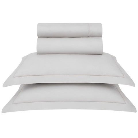 Jogo de Cama 4 Peças 400 Fios Bambu Bali Nature Prata Kacyumara - Casa k