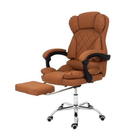 Cadeira de Escritório Home Office Diana Caramelo Pillow Top Apoio para Pés
