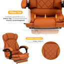 Ver imagem 3 de Cadeira de Escritório Home Office Diana Caramelo Pillow Top Apoio para Pés