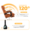 Ver imagem 4 de Cadeira de Escritório Home Office Diana Caramelo Pillow Top Apoio para Pés