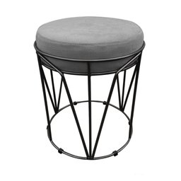 Puff Multiuso com Mesa Babu 2 em 1 Suede Grafite Base Preto - 1