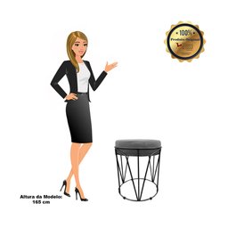 Puff Multiuso com Mesa Babu 2 em 1 Suede Grafite Base Preto - 4