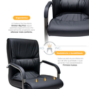 Ver imagem 3 de Kit 02 Cadeiras para Escritório Ergonômicas Executivo Diretor Big Fixa Pretas