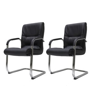 Kit 02 Cadeiras para Escritório Ergonômicas Executivo Diretor Big Fixa Pretas