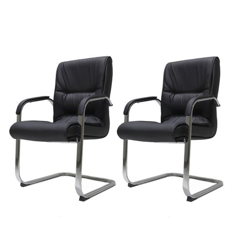 Kit 02 Cadeiras para Escritório Ergonômicas Executivo Diretor Big Fixa Pretas