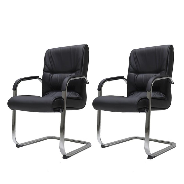 Kit 02 Cadeiras para Escritório Ergonômicas Executivo Diretor Big Fixa Pretas