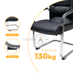 Kit 02 Cadeiras para Escritório Ergonômicas Executivo Diretor Big Fixa Pretas - 5