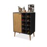 Aparador Buffet Bar Adega para 10 Garrafas Porta Retrô Pés Madeira Miami:preto Fosco/nature - 1