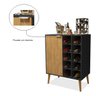 Aparador Buffet Bar Adega para 10 Garrafas Porta Retrô Pés Madeira Miami:preto Fosco/nature - 4