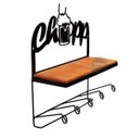 Ver imagem 3 de Prateleira Chopp Porta Copos Parede em Ferro e Madeira Artesanal Rústico