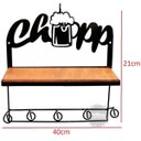 Ver imagem 5 de Prateleira Chopp Porta Copos Parede em Ferro e Madeira Artesanal Rústico