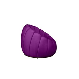 Kit Poltrona + Puff Decorativo Concha Veludo Roxo - 3