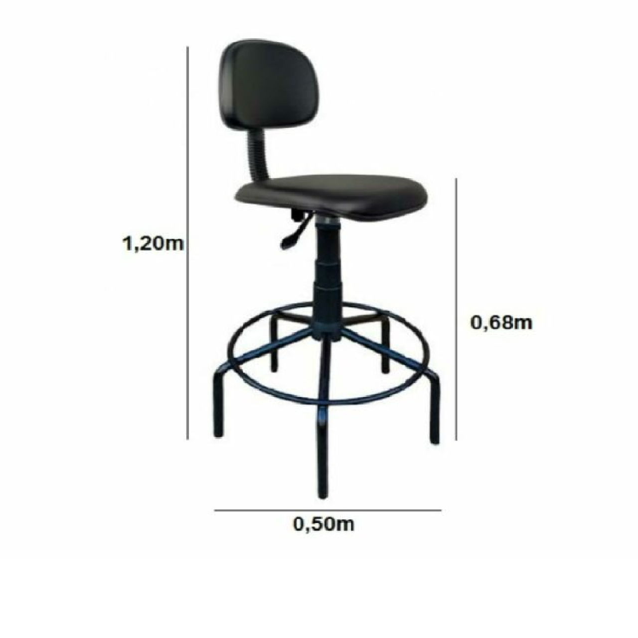 Cadeira CAIXA Secretária (Aranha MARTIFLEX) – Cor Preta – MARTIFLEX - 2