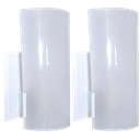 Ver imagem 1 de Kit 2 Arandela Calha Parede C/lente de Polimero Random:liso Fosco/branco