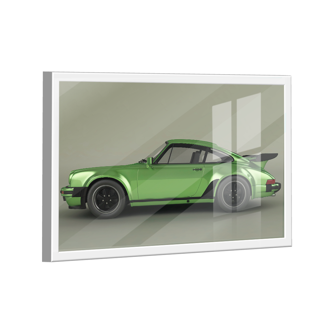 Quadro Porsche 911 Verde Metálico Lado -- BR ARTES