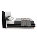 Ver imagem 7 de Conjunto Cama com Cabeceira Queen Torres Pés em Madeira Pu/bouclê Preto/off White G91 - Gran Belo