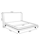 Ver imagem 4 de Conjunto Cama com Cabeceira Queen Torres Pés em Madeira Pu/bouclê Preto/off White G91 - Gran Belo