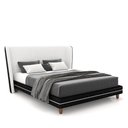 Ver mais imagens de Conjunto Cama com Cabeceira Queen Torres Pés em Madeira Pu/bouclê Preto/off White G91 - Gran Belo