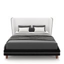 Ver imagem 2 de Conjunto Cama com Cabeceira Queen Torres Pés em Madeira Pu/bouclê Preto/off White G91 - Gran Belo