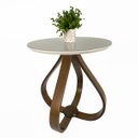 Ver imagem 1 de Mesa Lateral Bella para Sala com Vidro 60 cm - Off white