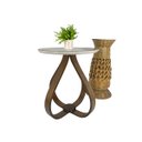 Ver imagem 3 de Mesa Lateral Bella para Sala com Vidro 60 cm - Off white